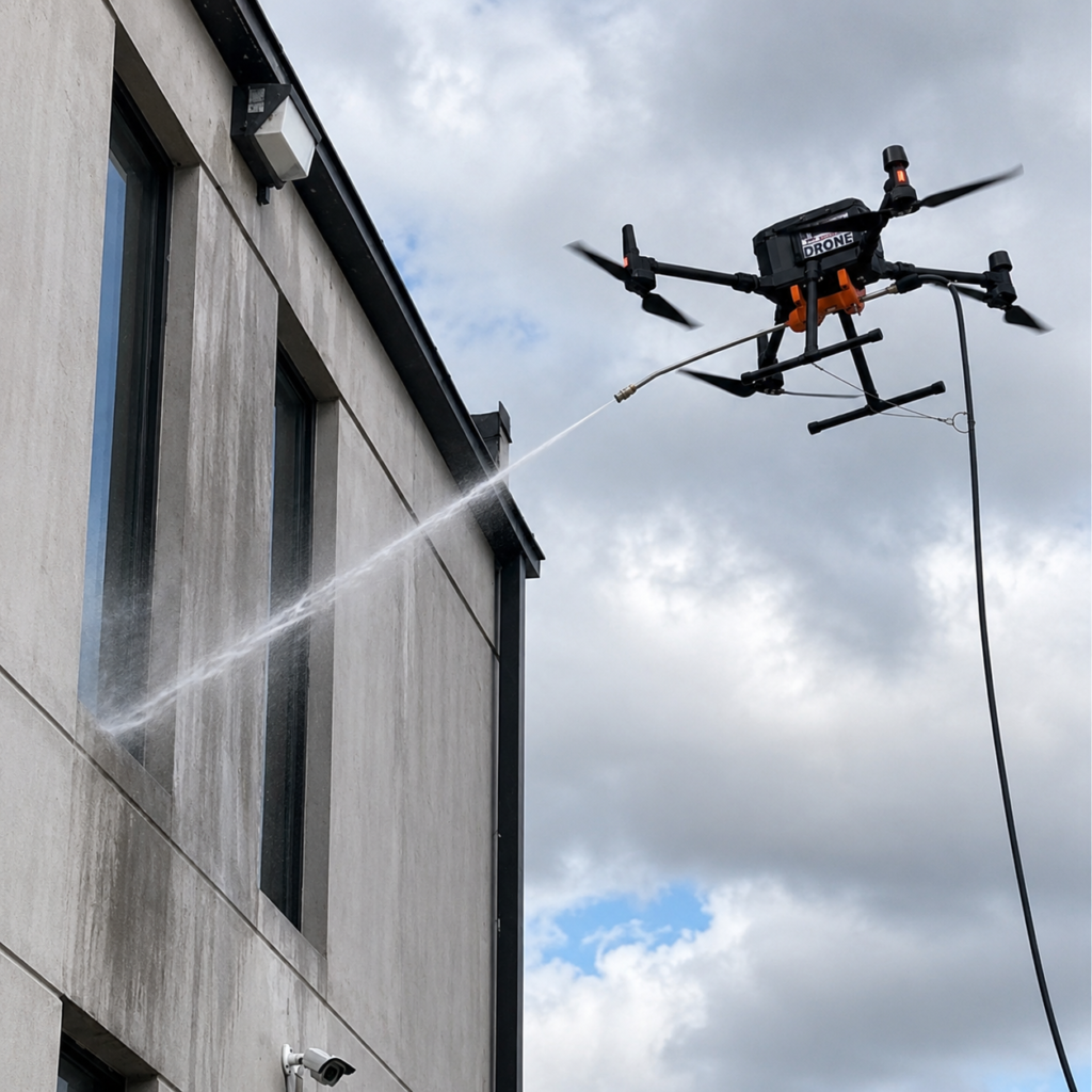 Facade Cleaning with Drones